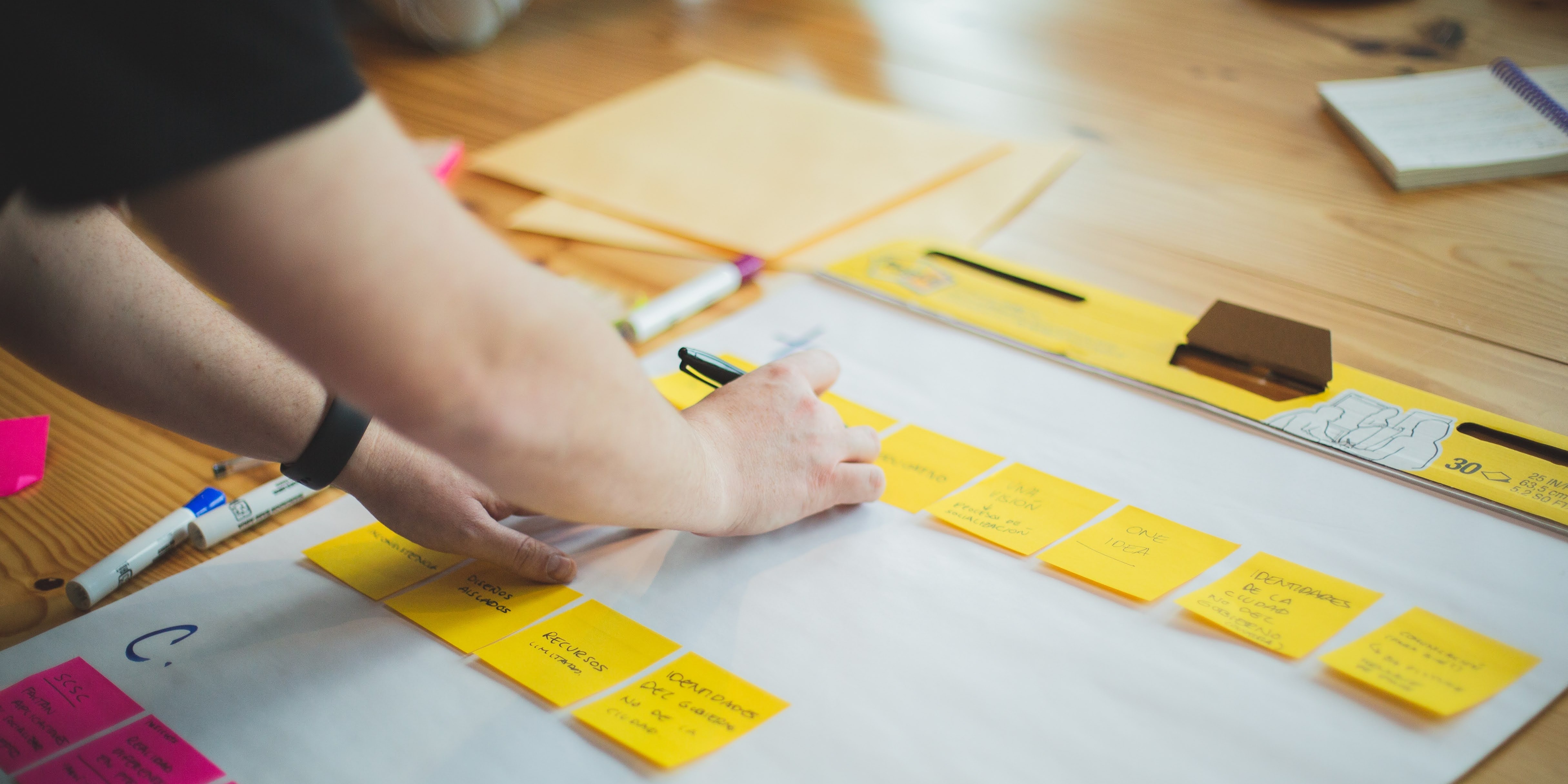 Post-its an einer Wand