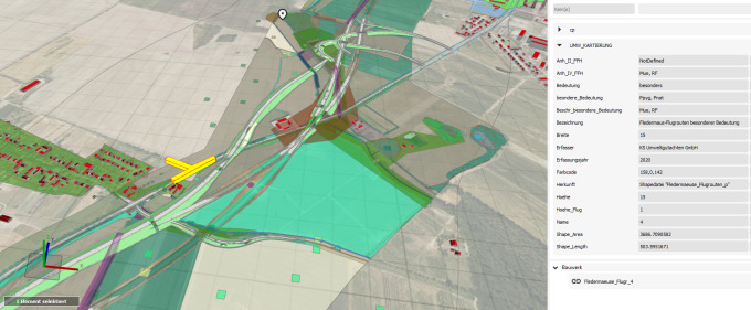 Sie sehen die Visualisierung der Planung des Bauprojekts unter Berücksichtigung der Umwelteinflüsse.